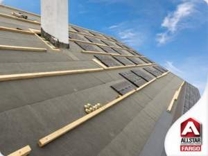 Roofing Installation with Underlayment and Battens