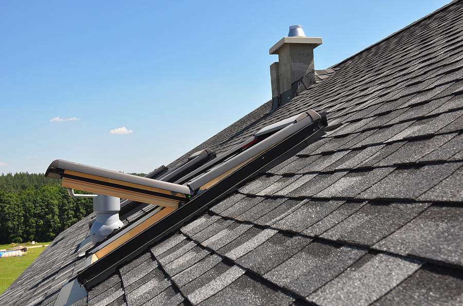 Gray Roof Covered With Dimen