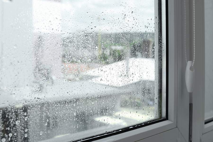 Window Glass With Water Drops