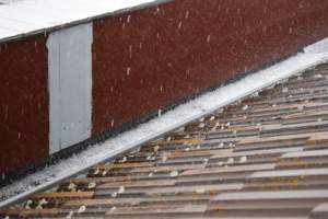 Hailstorm on roof