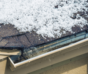 snow damage gutter