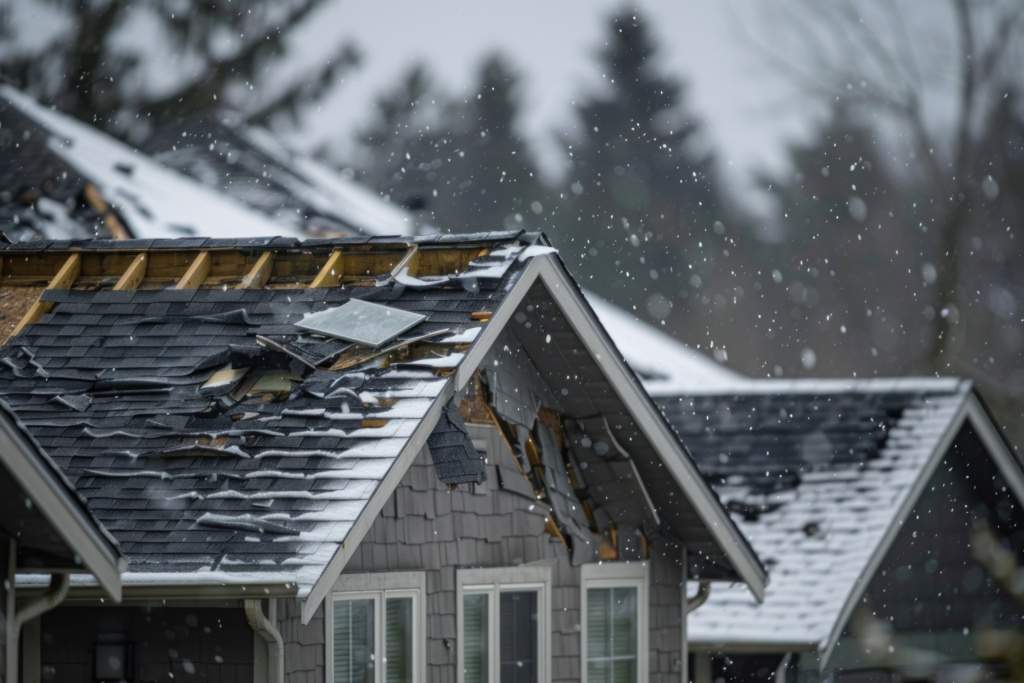 snow damage roof