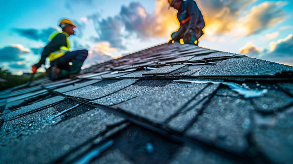 Roof Repair at Sunset