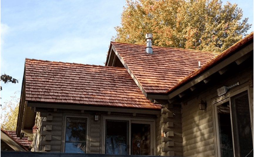 Cedar Shake Roof on Rustic Home